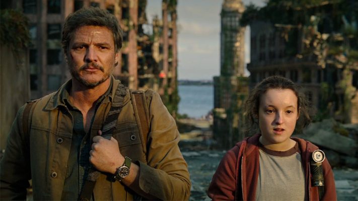 Pedro Pascal as Joel Miller and Bella Ramsey as Ellie from The Last of Us HBO