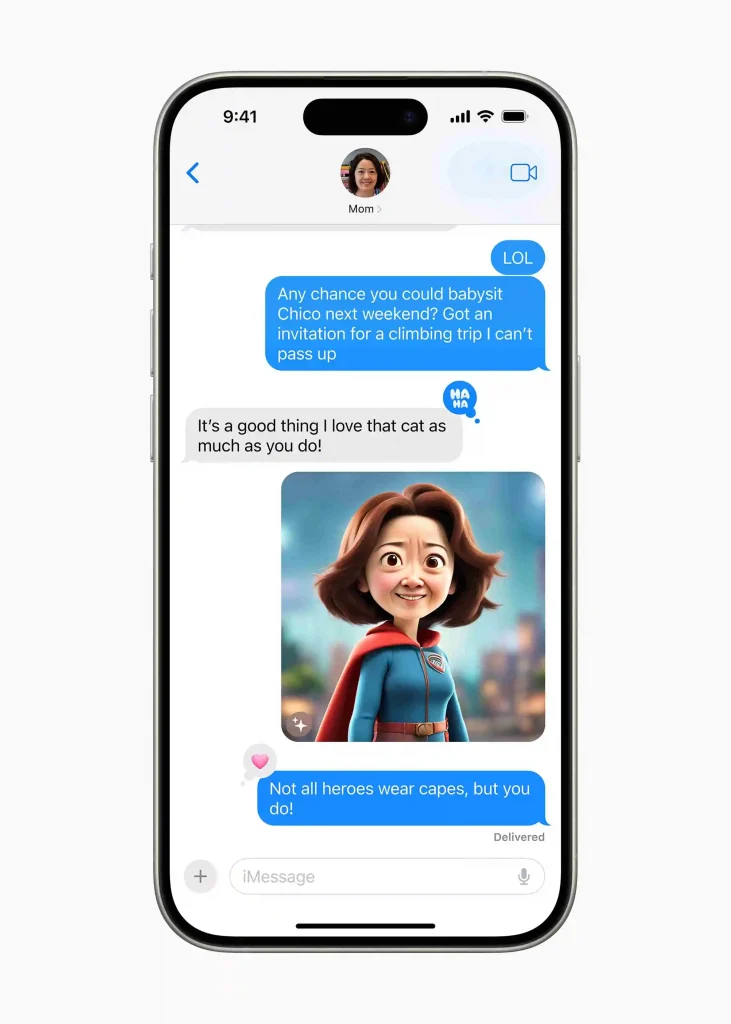 users can use Image Playground to quickly create fun images for their friends, and see personalised suggested concepts related to their conversations.