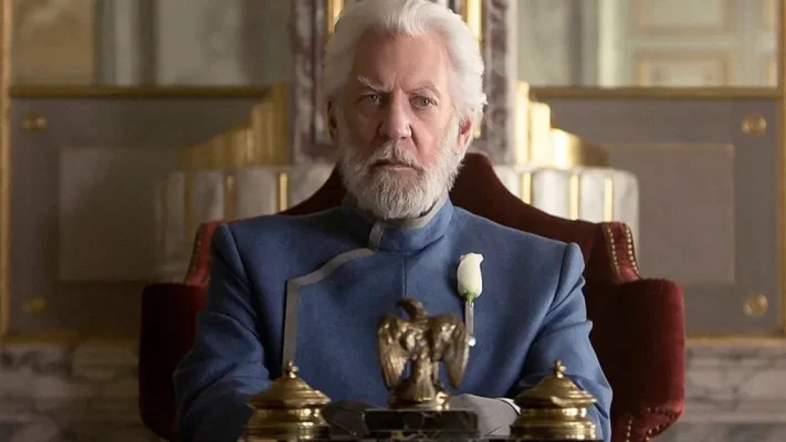 Donald Sutherland as President Snow in The Hunger Games series
