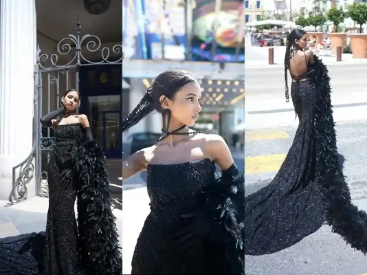 Nancy Tyagi's Black Dress at Cannes 2024