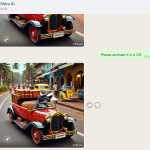 GIF - Cat driving a vintage car on a busy Goan road