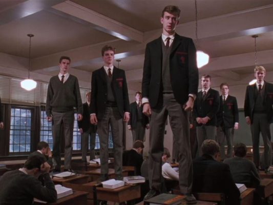 The famous 'O Captain, My Captain' scene from Dead Poets Society