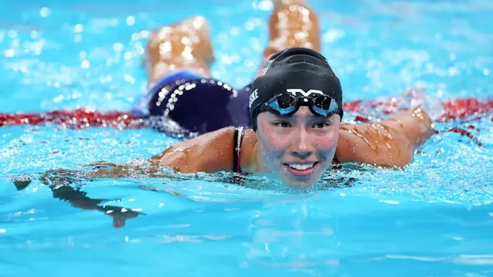 USA's Torri Huske goes home with gold at 100m butterfly