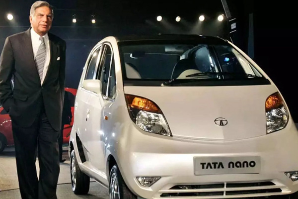 Ratan Tata with Tata Nano first budget car 