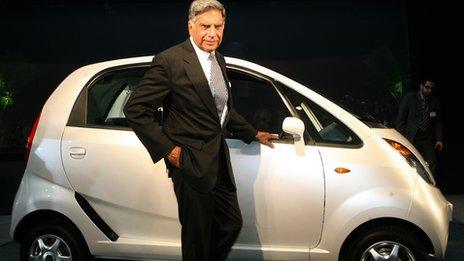 Ratan tata at the launch of tata nano