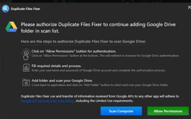 delete duplicate files from google drive using duplicate files fixer