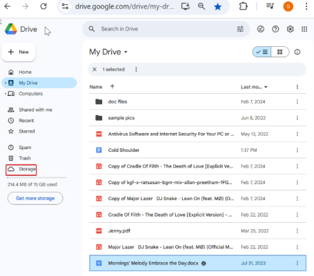 step two delete google drive storage online and offline